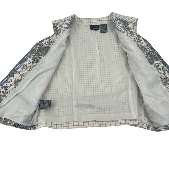 Lizwear Vintage 90s Vest Womens size Large Rose print tapestry - Picture 5 of 6